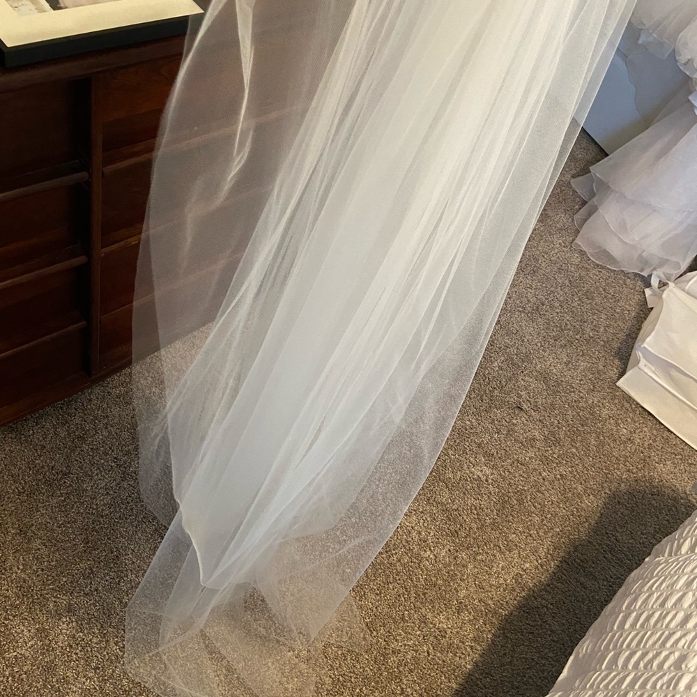 David’s Bridal 108” Cathedral Length Raw Edge Veil